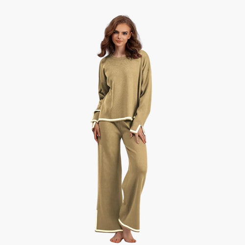 Contrast Trim Trouser Set