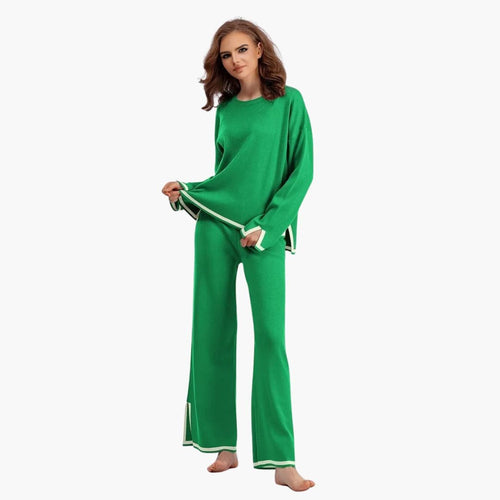 Contrast Trim Trouser Set