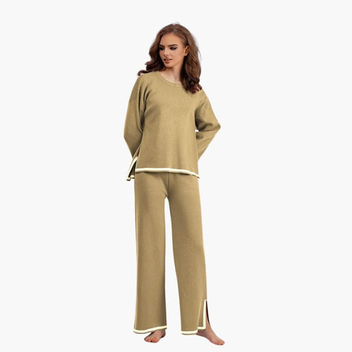 Contrast Trim Trouser Set