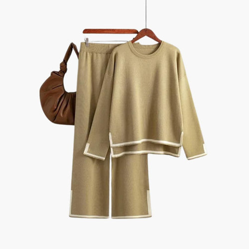 Contrast Trim Trouser Set