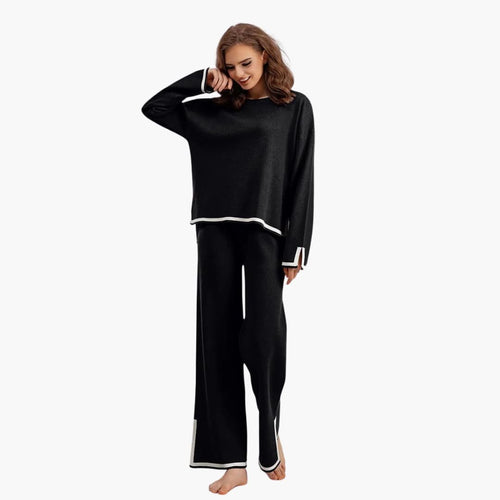 Contrast Trim Trouser Set