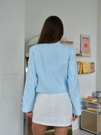 Silver Button Cropped Military Jacket