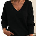 Grace | Women's V-Neck Long Sleeve Cashmere Blend Knit Sweater 0