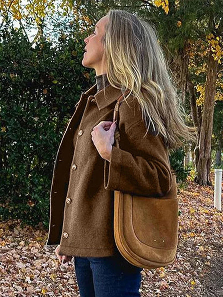 Brown Button-Front Jacket