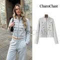 Cropped Military Zip Jacket