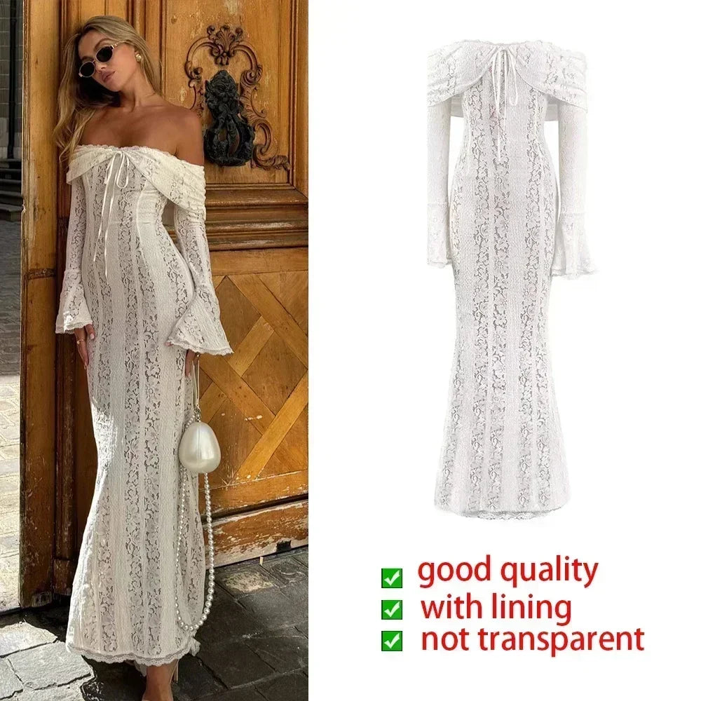 Off-The-Shoulder Lace Mini Dress