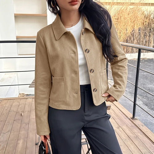 Khaki Retro Cropped Jacket