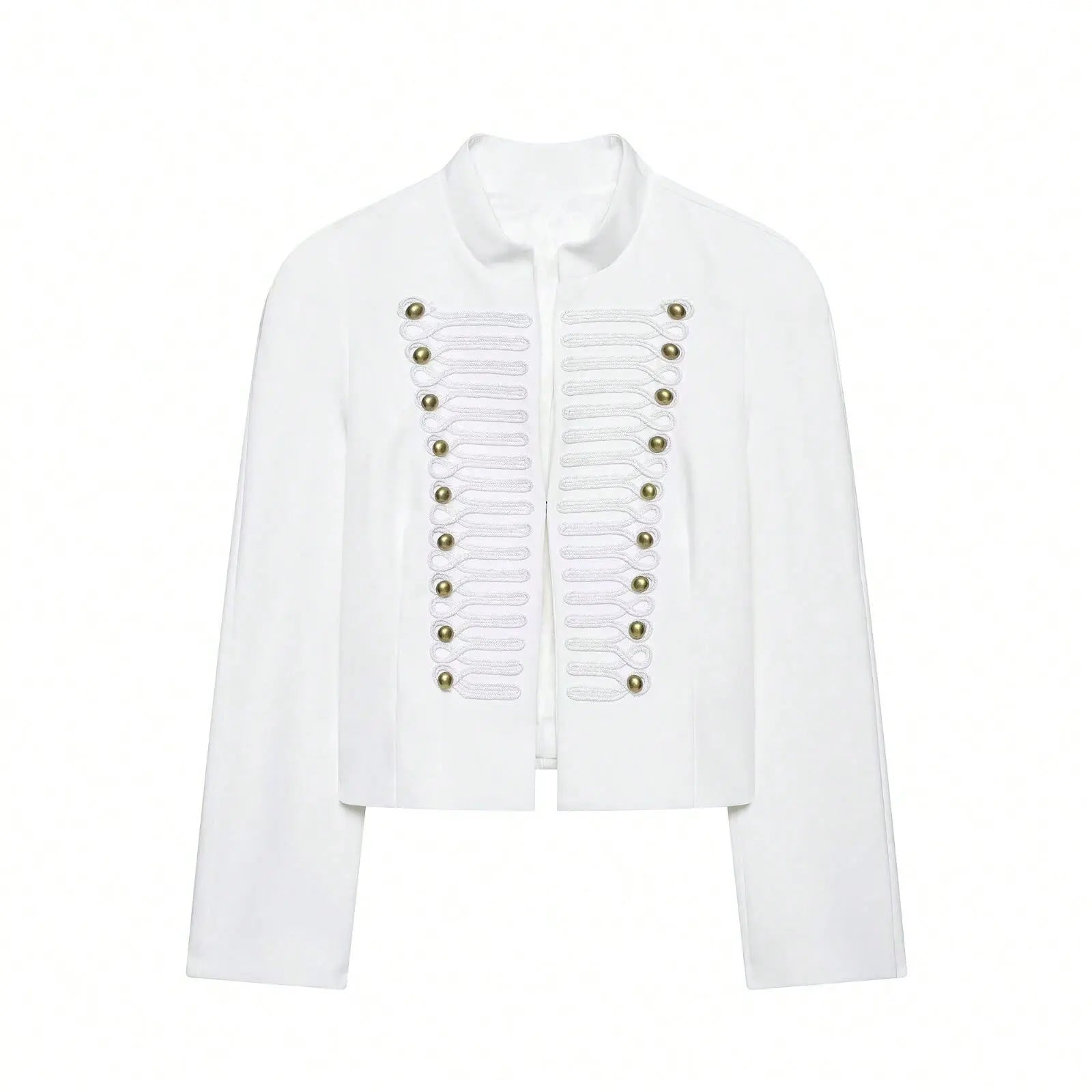 Braided Button Cropped Jacket