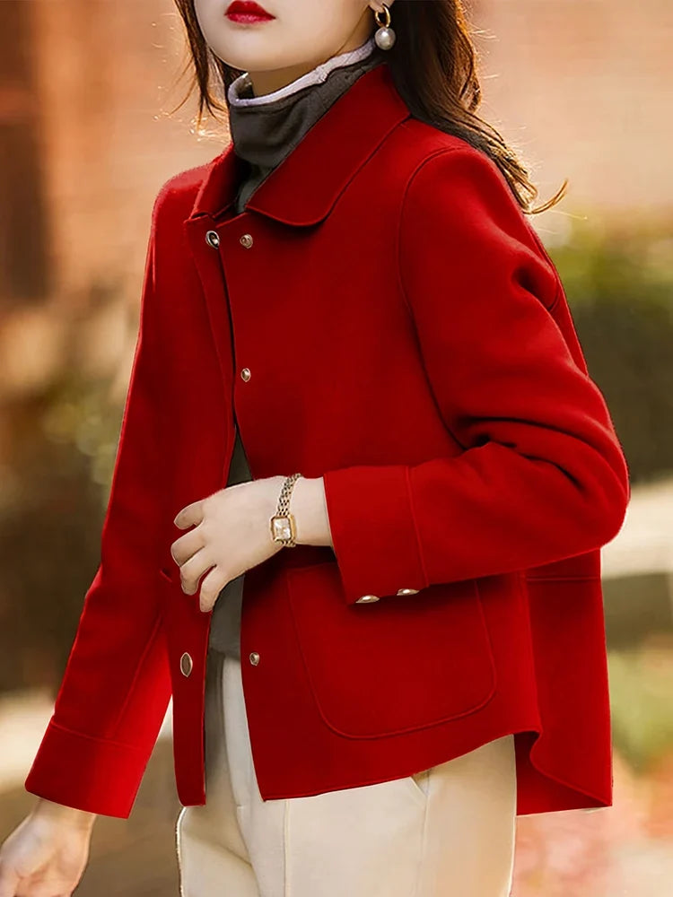Relaxed Button Front Short Coat