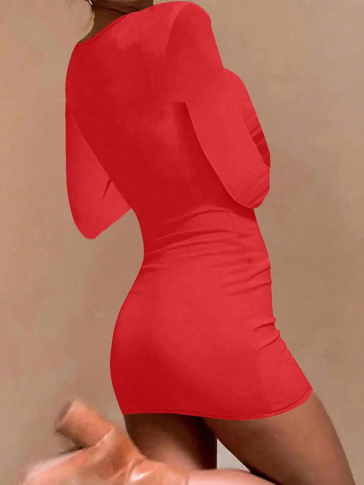 Ruched Square Neck Mini Dress