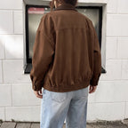 Retro Suede-Look Bomber Jacket
