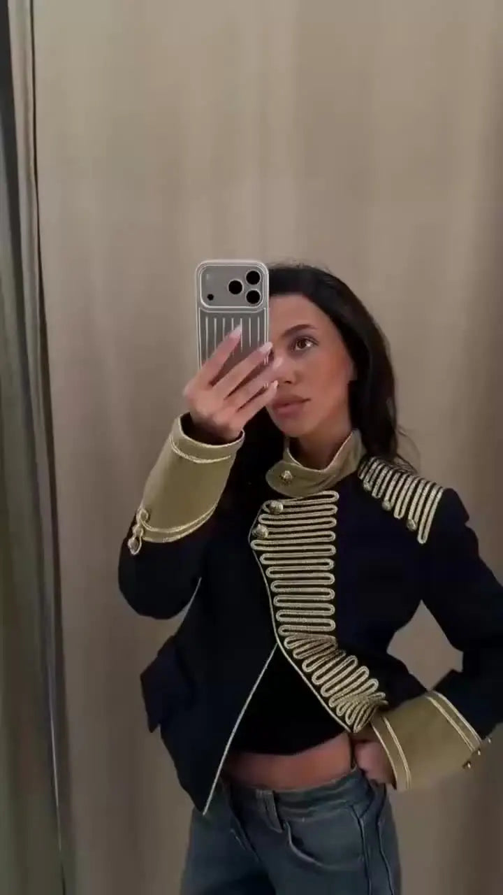 Gold Braid Trim Military Jacket