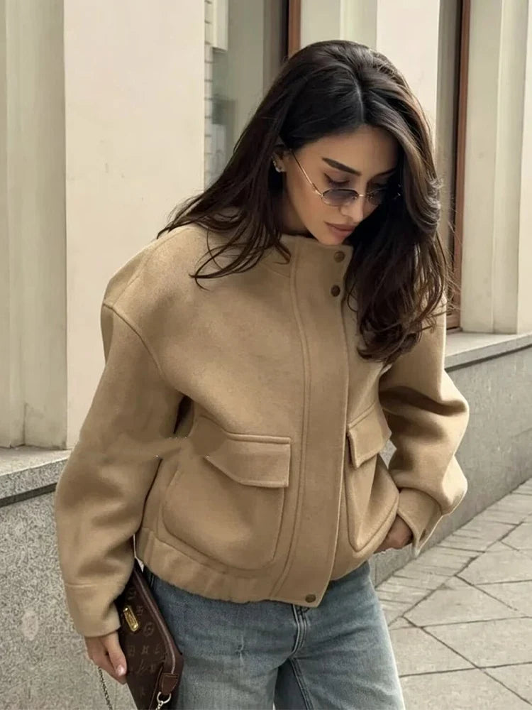 Stand Collar Utility Jacket