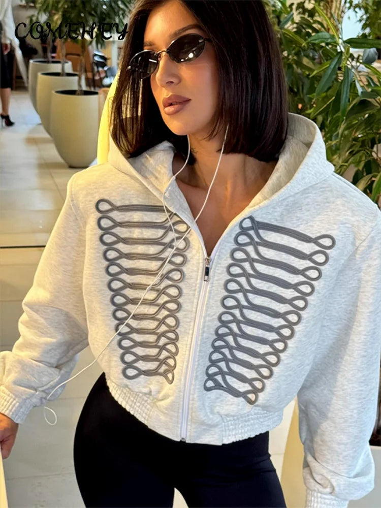 Cropped Hooded Zip Jacket