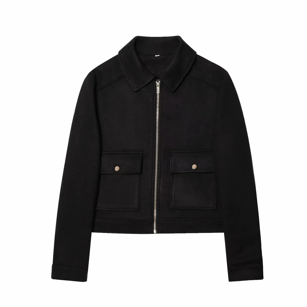 Cropped Utility Zip Jacket