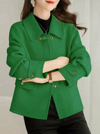 Gold-Button Frog Closure Short Coat
