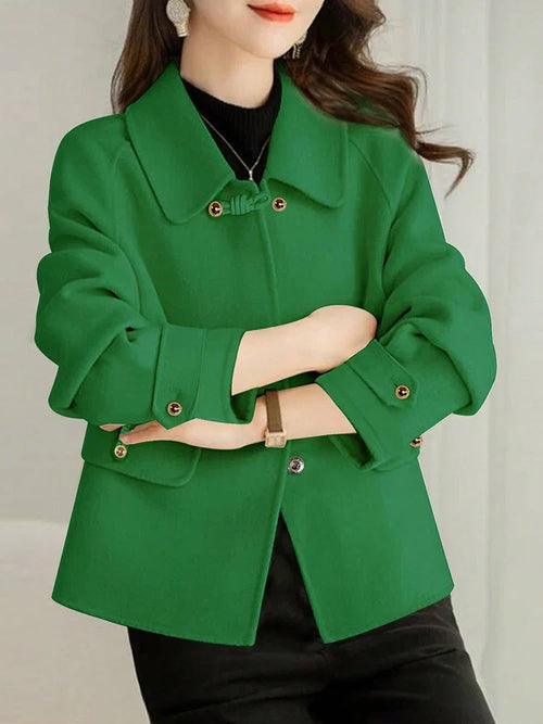 Gold-Button Frog Closure Short Coat
