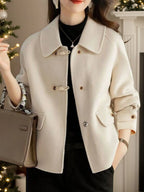 Gold-Button Frog Closure Short Coat