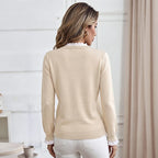 Cream Lace Trim Layered Knit Sweater