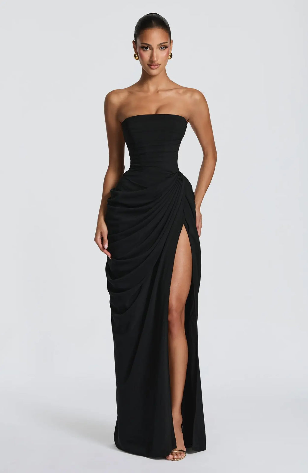Ruched Evening Maxi Dress