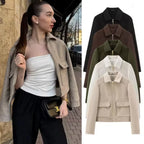 Cropped Utility Zip Jacket