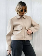 Cropped Utility Zip Jacket