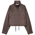 Polka Dot Cropped Zip Jacket
