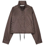 Polka Dot Cropped Zip Jacket