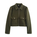 Cropped Utility Zip Jacket