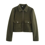 Cropped Utility Zip Jacket