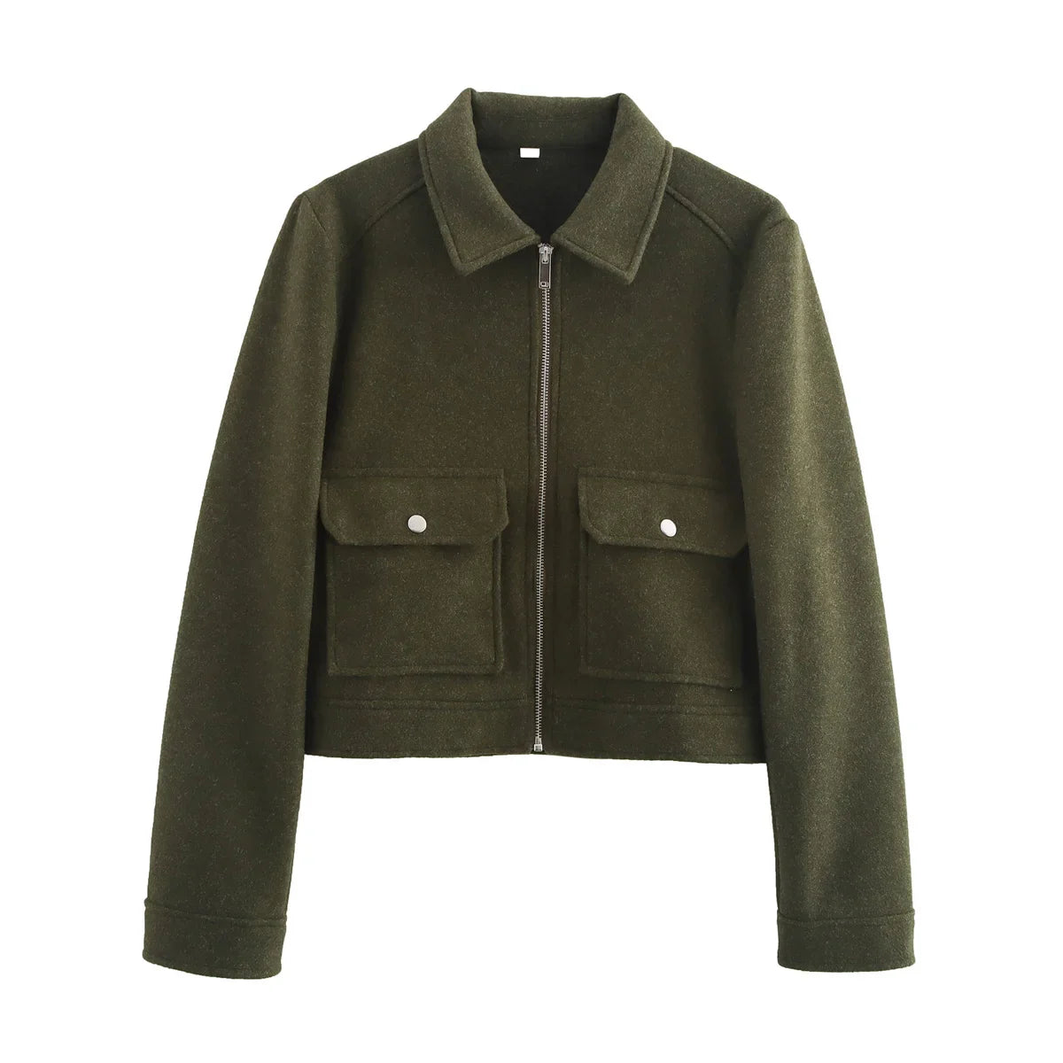 Cropped Utility Zip Jacket