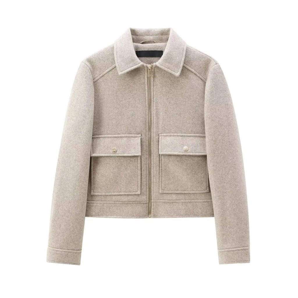 Cropped Utility Zip Jacket