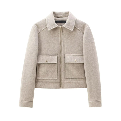Cropped Utility Zip Jacket