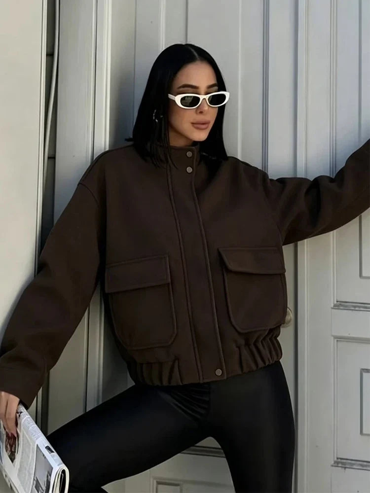 Stand Collar Utility Jacket