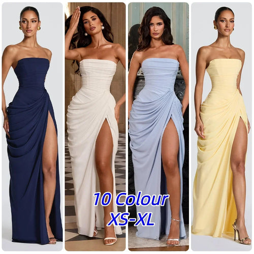 Ruched Evening Maxi Dress