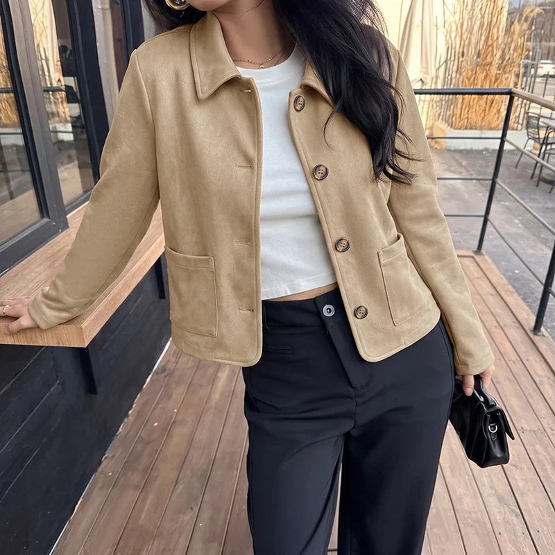 Khaki Retro Cropped Jacket