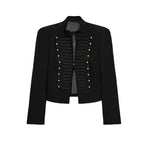 Cropped Military Stand Collar Jacket