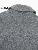 Textured Cropped Zip Jacket with Flap Pockets