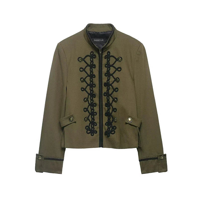 Military Braid Zip Jacket