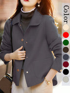 Relaxed Button Front Short Coat