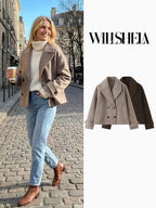 Double-Breasted Cropped Jacket