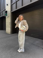 Taupe Military-Inspired Cropped Jacket