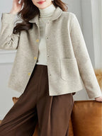 Relaxed Button Front Short Coat