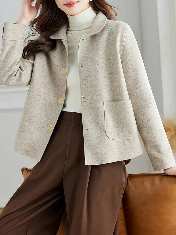 Relaxed Button Front Short Coat
