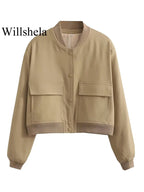 Cropped Ribbed Collar Bomber Jacket