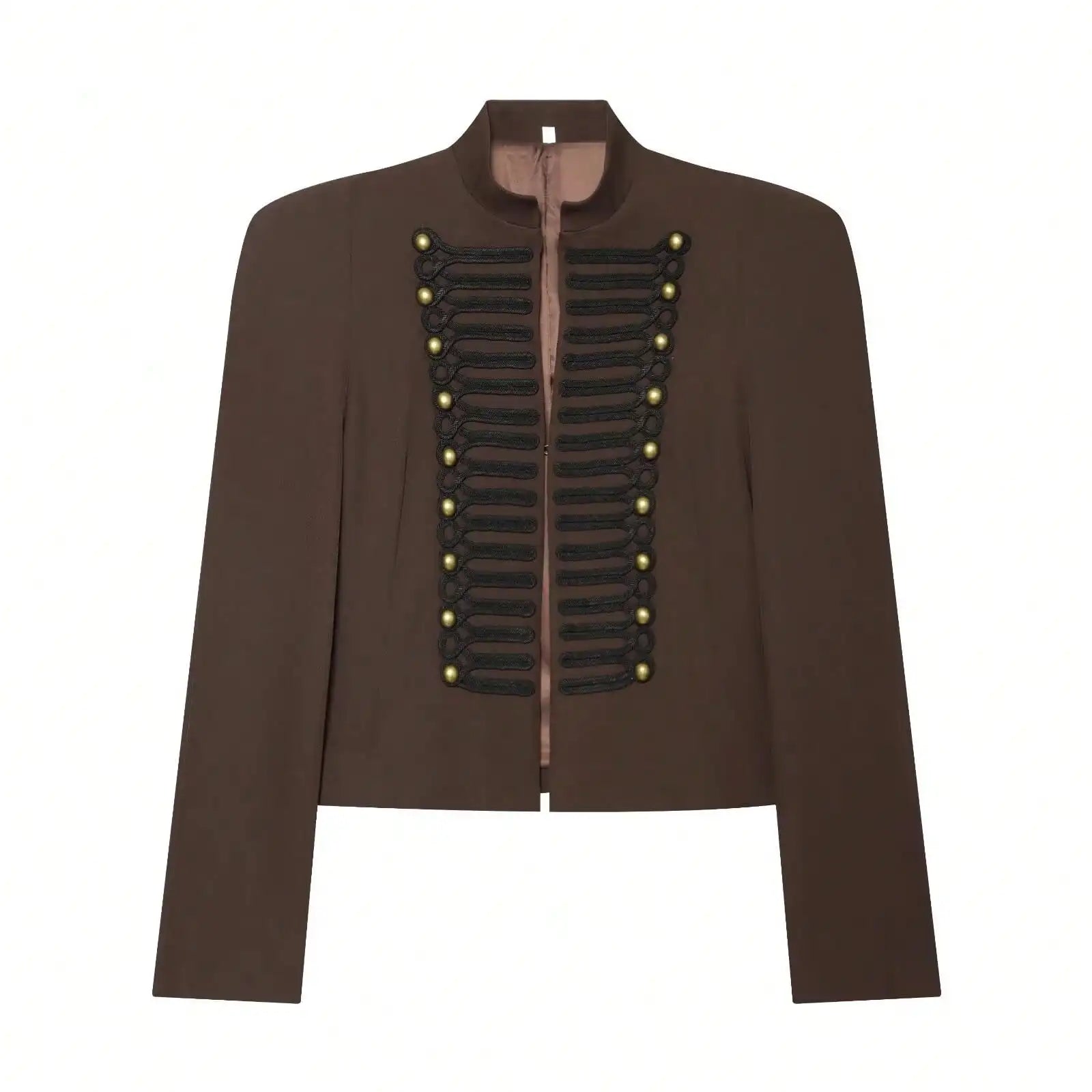 Braided Button Cropped Jacket