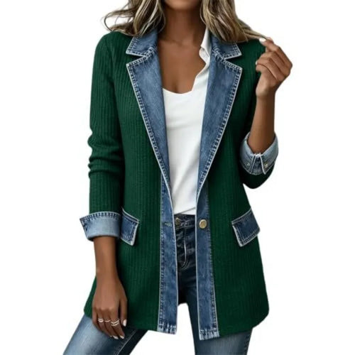 Contrast Trim Longline Blazer