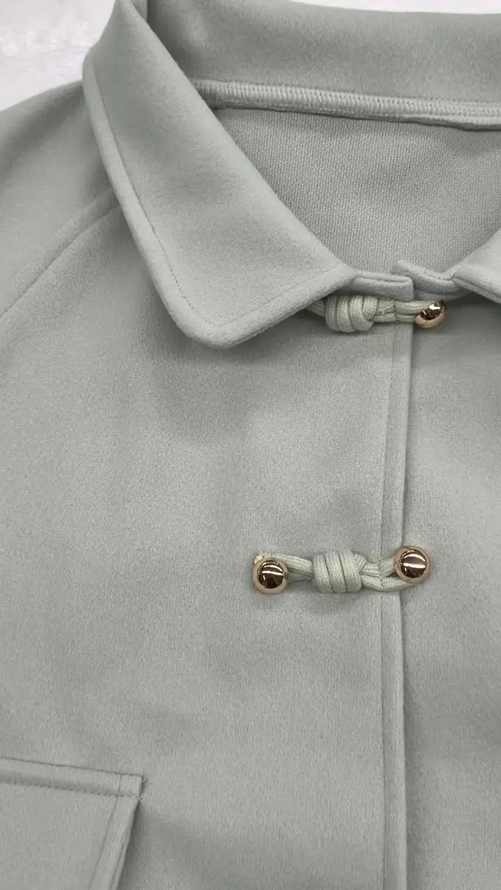 Gold-Button Frog Closure Short Coat
