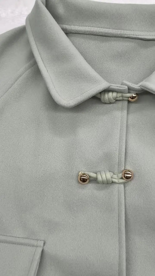 Gold-Button Frog Closure Short Coat