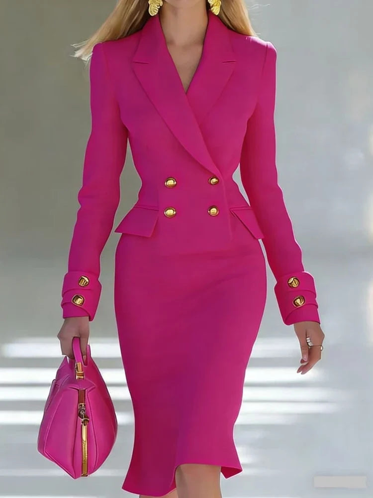 Double-Breasted Blazer Dress